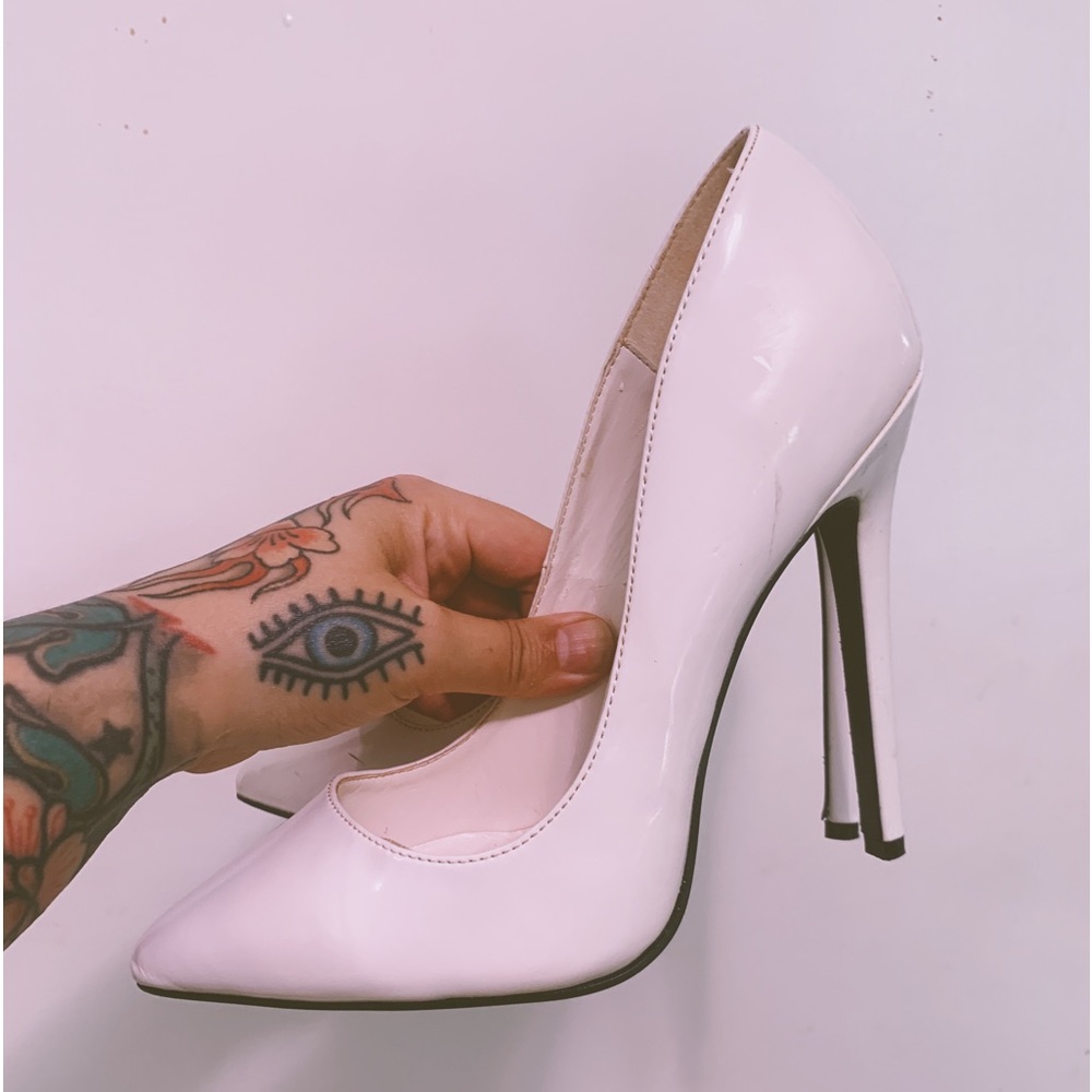 White Sz 10 Pleaser 4-Inch Heels Good Condition